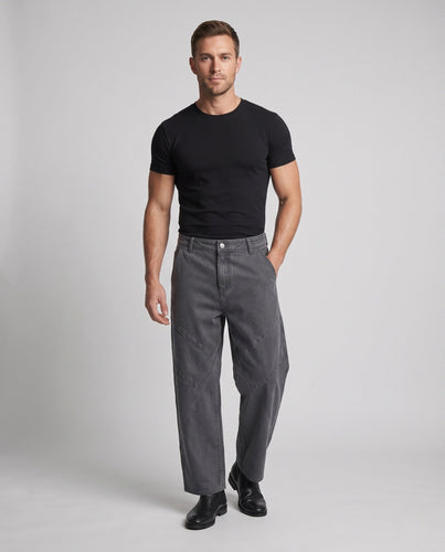 Herren Extraweite Utility-Palazzo-Hose mit markanten Diagonalnähten und tiefem Schritt Echo Archiv