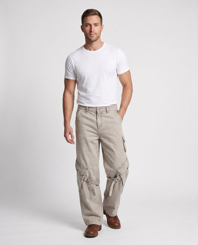 Herren Utility-Cargo-Palazzo-Hose mit D-Ring-Straps und extra weitem Bein Echo Archiv