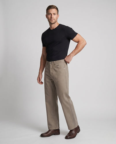 Herren Weite Baumwoll-Twill-Hose mit weitem Bein und geradem Schnitt Echo Archiv