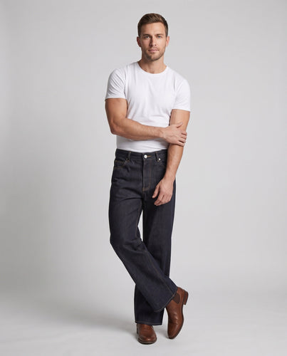Herren Weite Selvedge-Denim Jeans mit Umschlag Echo Archiv