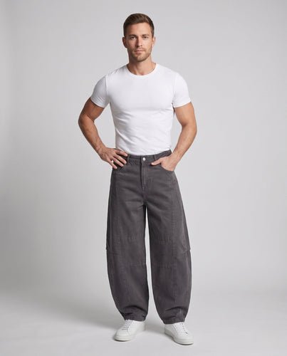 Herren Weite Utility-Palazzo-Hose aus schwerem Twill mit Paneelnähten Echo Archiv