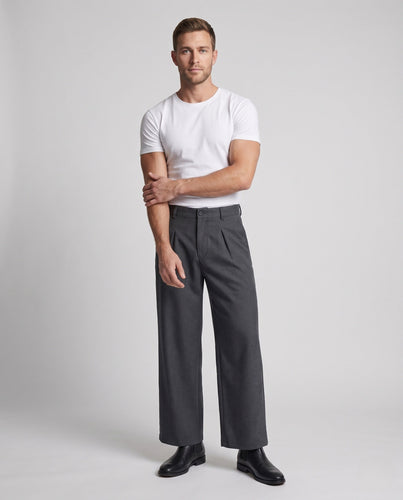 Herren weite Wollhose mit Bundfalten und extra weitem Bein Echo Archiv