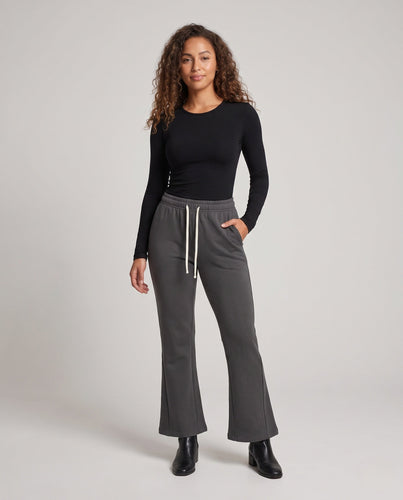 Damen Flared-Sweathose mit elastischem Bund und Kordelzug Echo Archiv