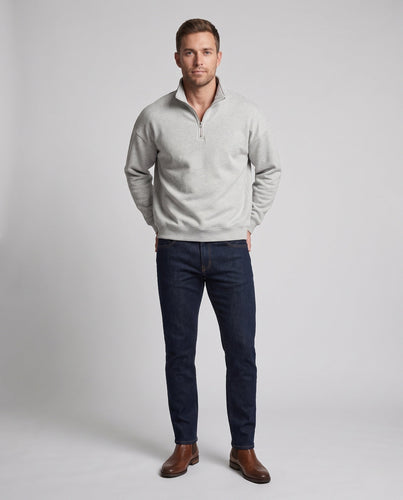 Herren Halbzip-Sweatshirt mit gesticktem Wappen und weichem Innenfleece Echo Archiv