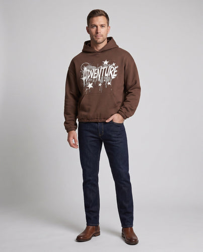 Herren Kapuzenpullover mit Graffiti-Print und kurzem Boxy-Schnitt Echo Archiv