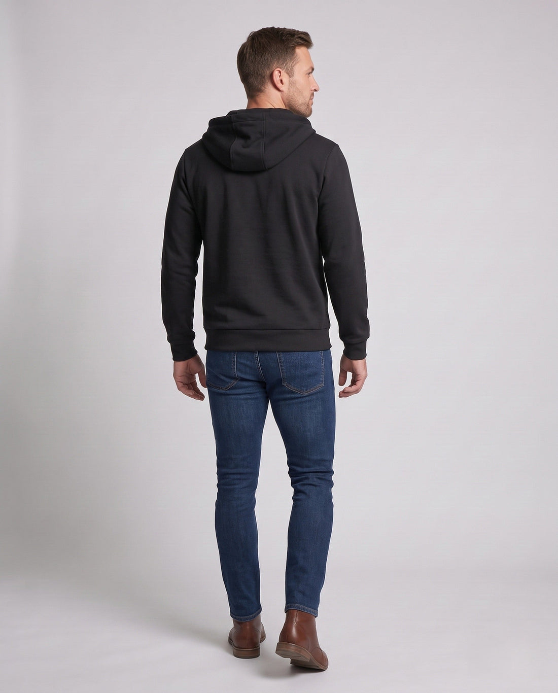 Herren Halbzip-Kapuzenpullover mit Kontrastkordeln und strukturierter Brustnaht Echo Archiv