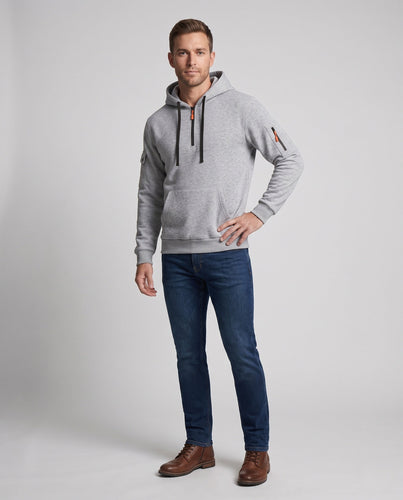 Herren Kapuzenpullover mit Utility-Ärmeltaschen und halbem Reißverschluss Echo Archiv