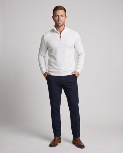 Herren Strukturierter Halbzip-Strickpullover mit Stehkragen Echo Archiv