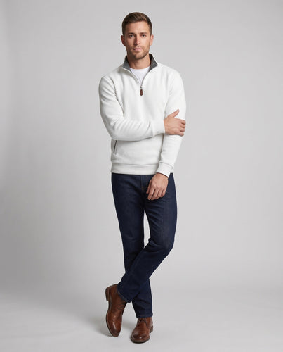 Herren Thermo-Rippfleece-Pullover mit halbem Reißverschluss und Kängurutasche Echo Archiv