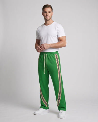 Herren Weite Lounge-Trainingshose mit seitlichen Retro-Kontraststreifen Echo Archiv