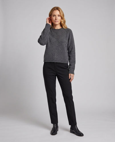 Damen lässiger Feinstrick-Pullover mit Rautenmuster, Raglanärmeln und Rundhalsausschnitt Echo Archiv