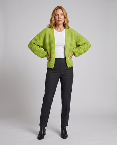 Damen Oversize Grobstrick-Cardigan mit Ballonärmeln und offener Front Echo Archiv