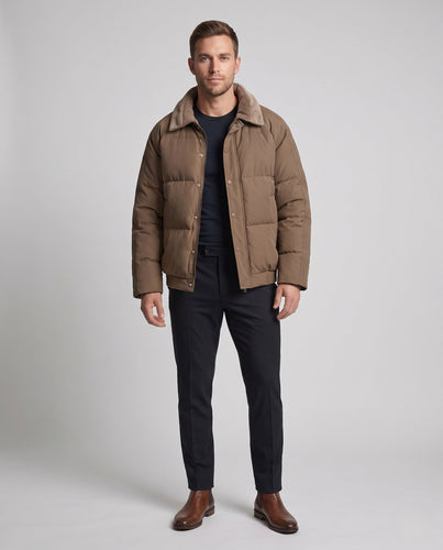 Herren gesteppte Winterjacke mit Teddykragen und winddichter Thermoisolierung Echo Archiv
