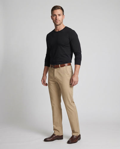 Herren Klassische Chinohose mit geradem Bein, elastischem Komfortbund und hochwertigem Baumwollmix Echo Archiv