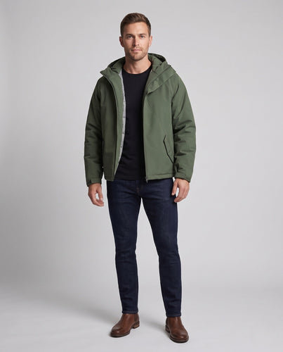 Herren Leichte, Packbare Daunenjacke mit Kapuze und wasserabweisender Softshell-Außenschicht Echo Archiv