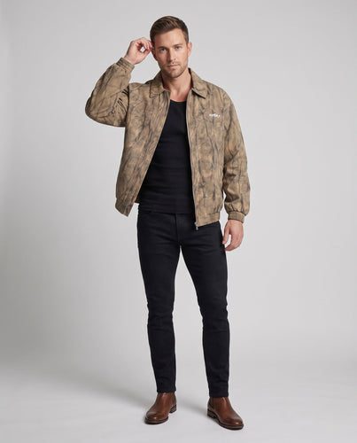 Herren Oversize-Trainingsjacke mit Marmorprint, Reißverschluss und elastischen Bündchen Echo Archiv