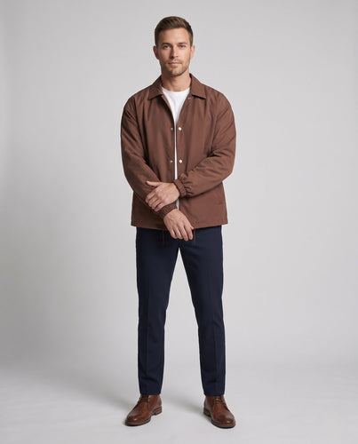 Herren Oversized Coachjacke mit Druckknopfblende, Kordelzugsaum und elastischen Bündchen Echo Archiv