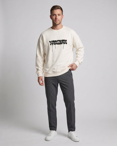 Herren Oversized Sweatshirt mit Graffiti-Print, Rundhalsausschnitt und Relaxed-Fit Echo Archiv