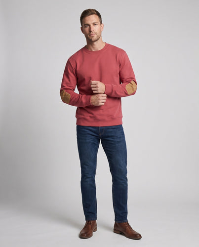 Herren Sweatshirt mit Rundhals, kontrastierenden Ellbogen‑Patches und Relaxed‑Fit Echo Archiv