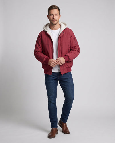 Herren Thermo-Bomberjacke mit Kontrastkapuze und winddichter Isolierung Echo Archiv
