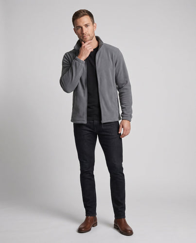 Herren Warm gefütterte Fleecejacke mit Teddyfutter und Stehkragen Echo Archiv
