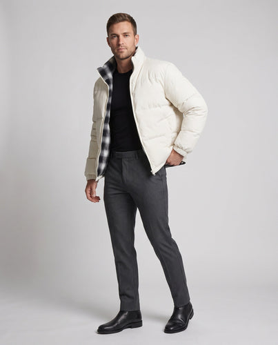 Herren Wattierte Steppjacke mit kariertem Innenfutter und hohem Kragen Echo Archiv