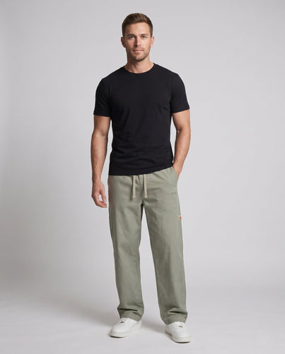 Herren Weite Relaxed-Freizeithose mit Tunnelzugbund und geradem Bein Echo Archiv