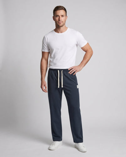 Herren Weite Relaxed-Jerseyhose mit extra langem Kordelzug, geradem Bein und Labelpatch Echo Archiv