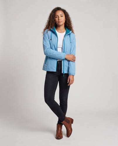 Damen leichte Kapuzenjacke mit Teddyfutter, windabweisender Shell und Reißverschlusstaschen Echoarchiv