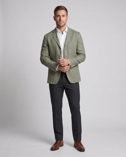 Herren Leichter Leinenblazer mit strukturierter Optik und taillierter Silhouette Echoarchiv