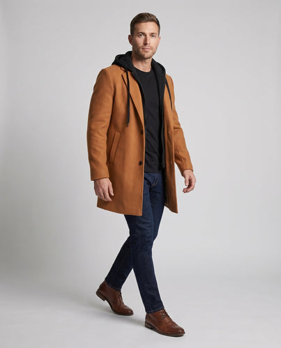 Herren zweischichtiger City‑Mantel mit herausnehmbarer Kapuzen‑Innenjacke Echoarchiv