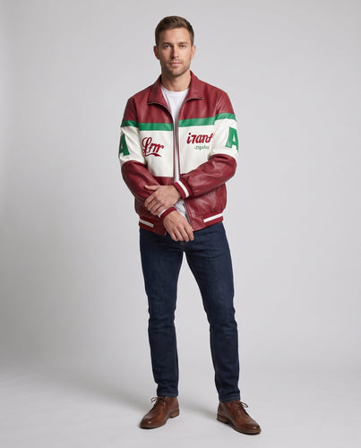 Herren College-Bomberjacke im Retro-Blockdesign mit Stehkragen und Reißverschluss Echoarchiv