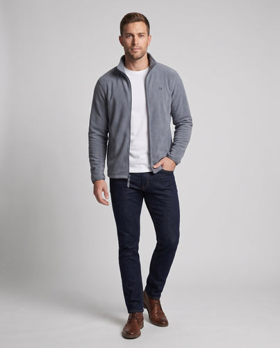 Herren Fleece-Reißverschlussjacke mit wärmender Teddy-Innenseite und Stehkragen Echoarchiv
