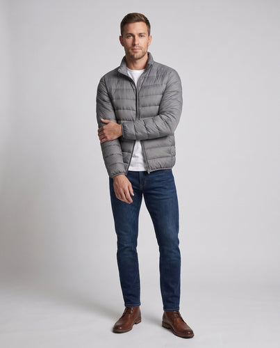 Herren Ultraleichte Kompressions‑Steppjacke mit Stehkragen und Packfunktion Echoarchiv