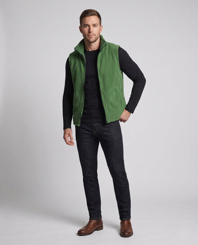 Herren Warme Thermo-Fleeceweste mit Sherpa-Innenfutter, Stehkragen und verdeckten Eingrifftaschen Echoarchiv