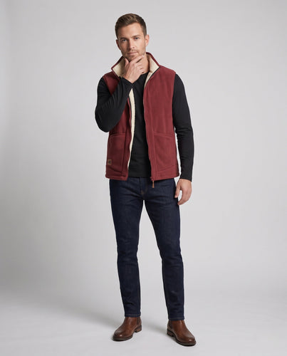 Herren Warmgefütterte Fleece‑Teddyweste mit hohem Stehkragen, kuscheligem Sherpa‑Futter und Fronttaschen Echoarchiv