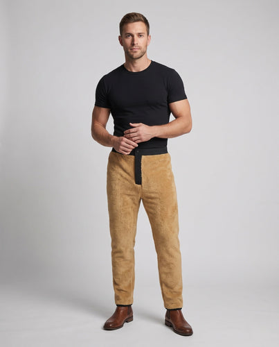 Herren Wasserabweisende Thermohose mit durchgehendem Teddyfleece‑Futter und geradem Schnitt Echoarchiv