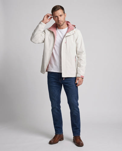 Herren Wasserfeste Softshell-Outdoorjacke mit Kapuze, winddichter Außenlage und verdeckter Reißverschluss Echoarchiv