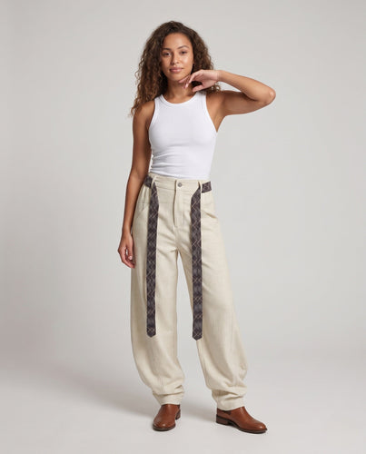 Damen Elegante und lässige weite Hochbund-Hose Echo Archiv