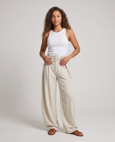 Damen Elegante und weit geschnittene Leinenhose Echo Archiv