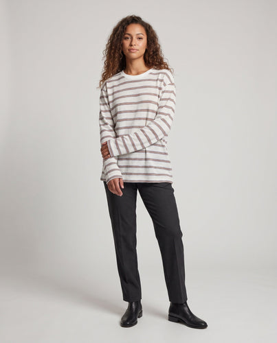 Damen Lässiges gestreiftes Langarm-Shirt Echo Archiv