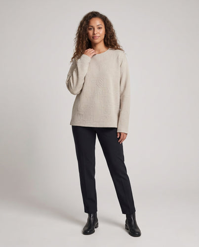 Damen Oversized Langarm-Shirt mit strukturiertem Design Echo Archiv