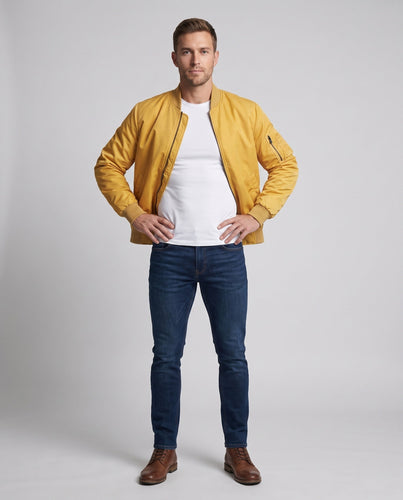 Herren gepolsterte Thermo-Bomberjacke mit Ärmeltasche und elastischen Bündchen Echoarchiv