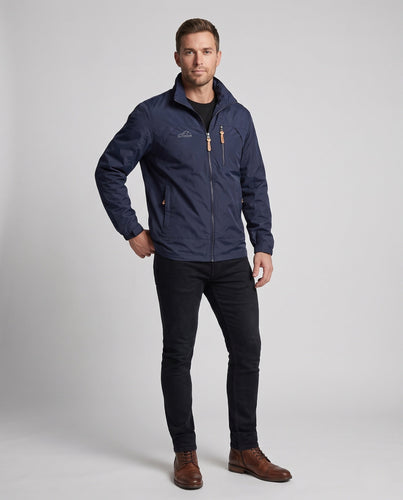 Herren leichter winddichter Nylon‑Reißverschlussblouson mit Stehkragen und Brustreißverschlusstasche Echoarchiv