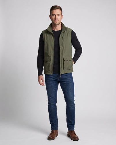 Herren funktionale Outdoor-Weste mit Fleece-Innenfutter, Mehrfachtaschen und hohem Kragen Echoarchiv