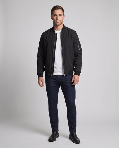 Herren leichter Bomberblouson im Aviator-Utility-Stil mit Ärmeltasche und gerippten Bündchen Echoarchiv