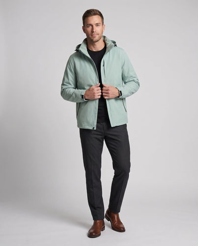 Herren Leichter Softshell-Outdoorblouson mit abnehmbarer Kapuze und verdecktem Reißverschluss Echoarchiv