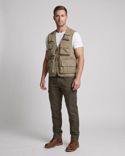 Herren Multifunktionale Angler- und Foto-Utility-Weste mit zahlreichen Taschen Echoarchiv