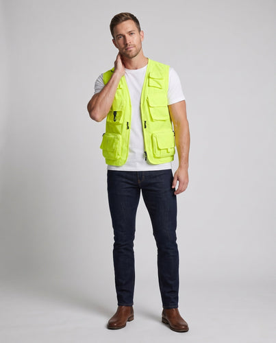 Herren multifunktionale Outdoor-Utility‑Weste mit zahlreichen Taschen und Netzfutter Echoarchiv