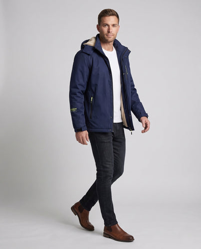 Herren Thermo-Kapuzenparka mit Teddyfleece-Innenlage, winddichtem Außenmaterial und verdeckter Druckknopfleiste Echoarchiv
